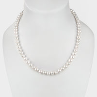Hope Round Pearl Necklace in Sterling Silver