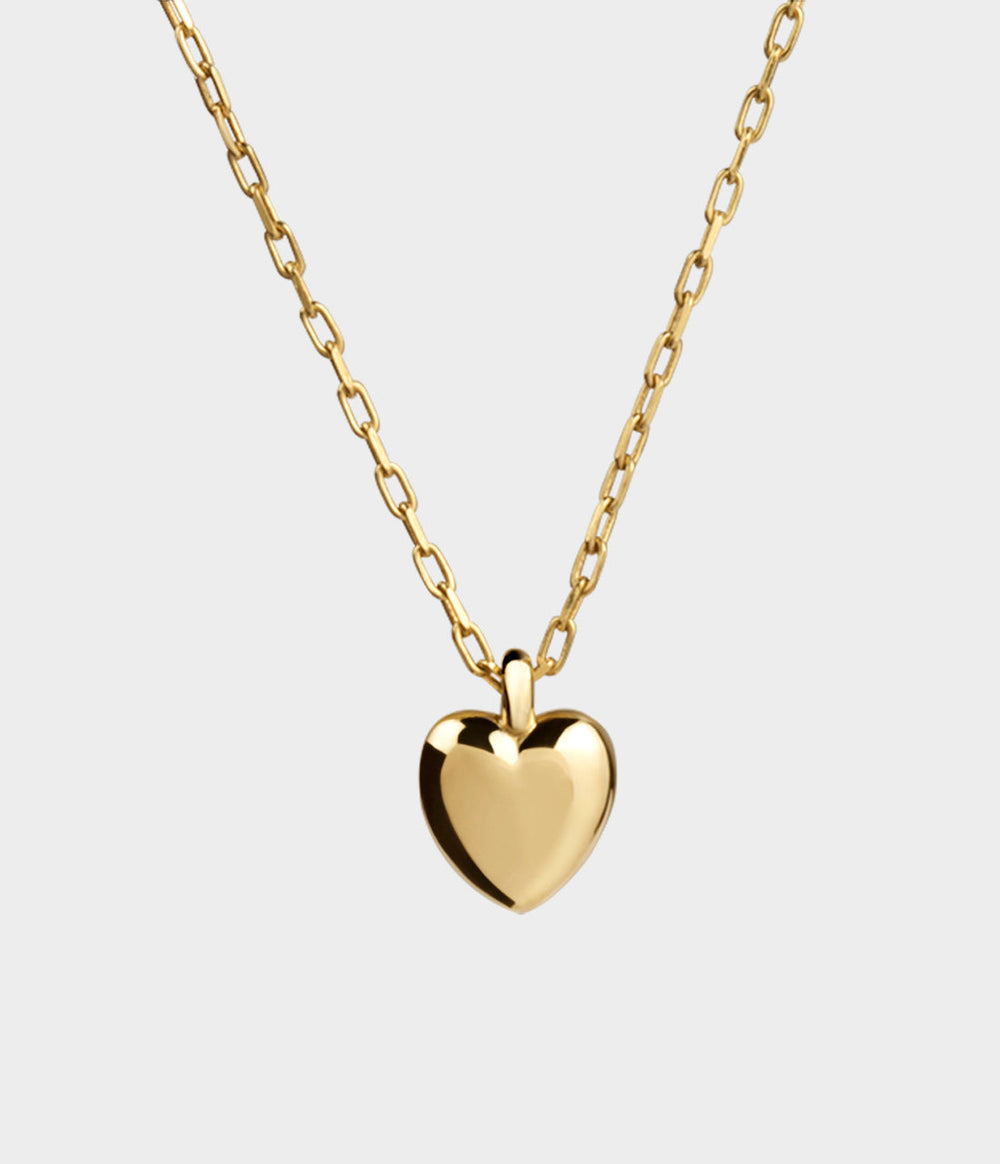 Heart Charm Necklace / 9 Carat Yellow Gold / No Stones