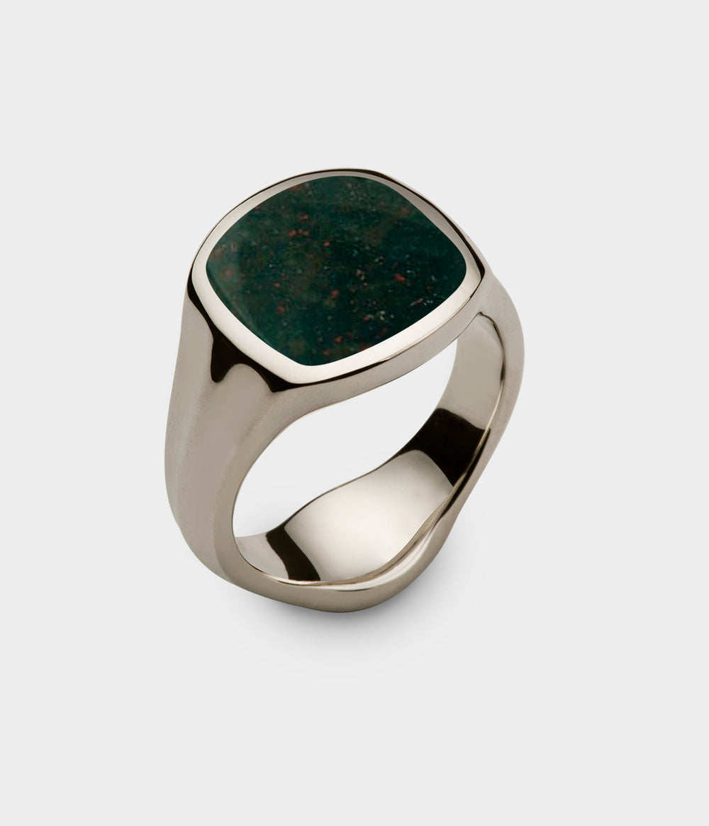 Inlaid Signet Ring in 18 Carat White Gold - Custom Option