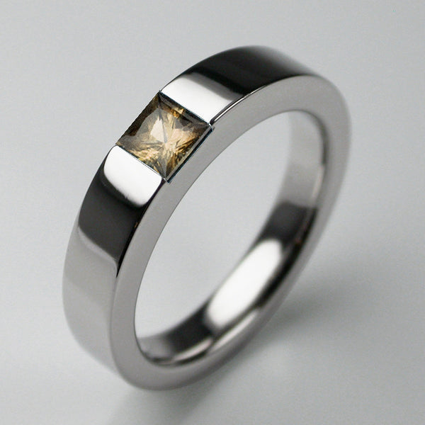 Times Square 4 Ring in Silver with Honey Citrine, Size T