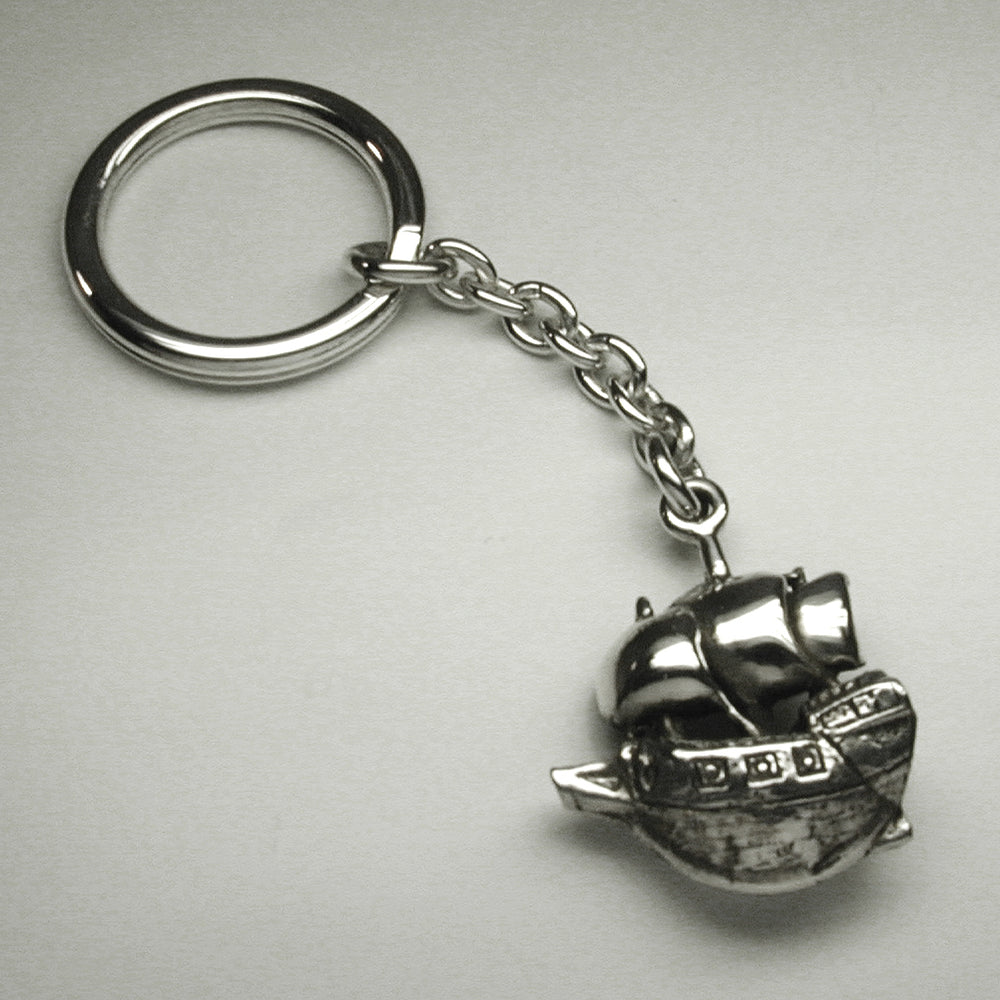Sailing Ship Keyring in Silver