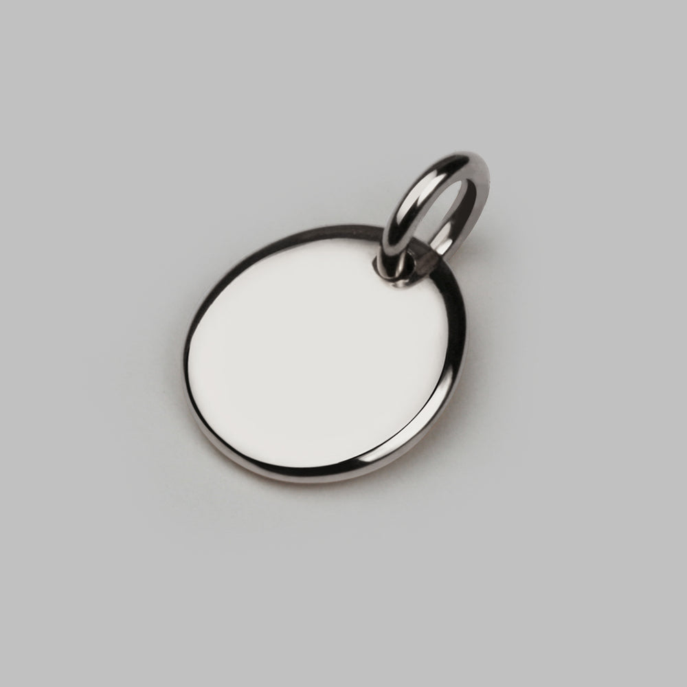 Engraving Disc Charm in Silver with Engraving