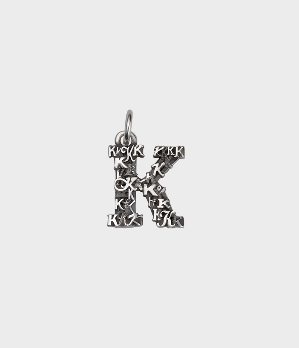 Letter Charm / Sterling Silver / K