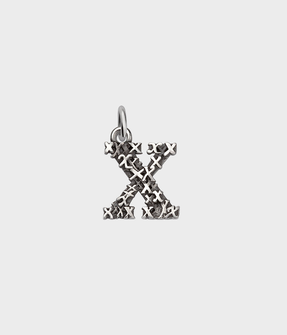 Letter Charm / Sterling Silver / X