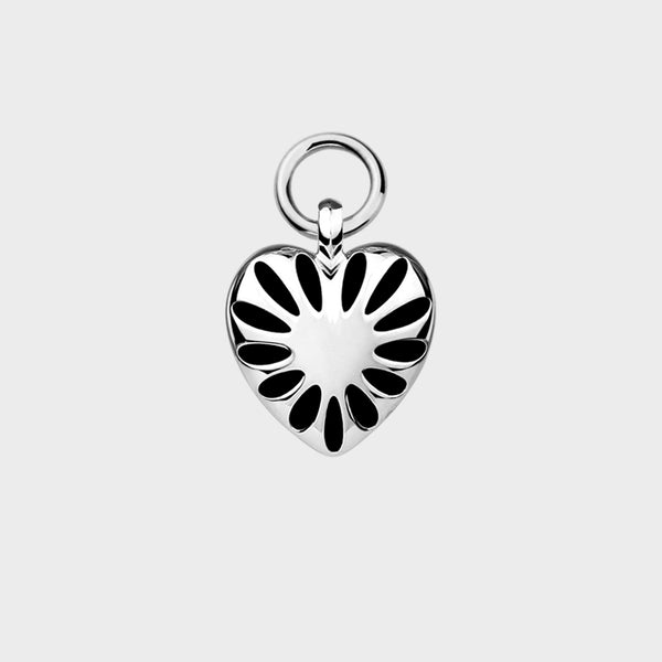 Large Heartful Charm / Silver - Back View