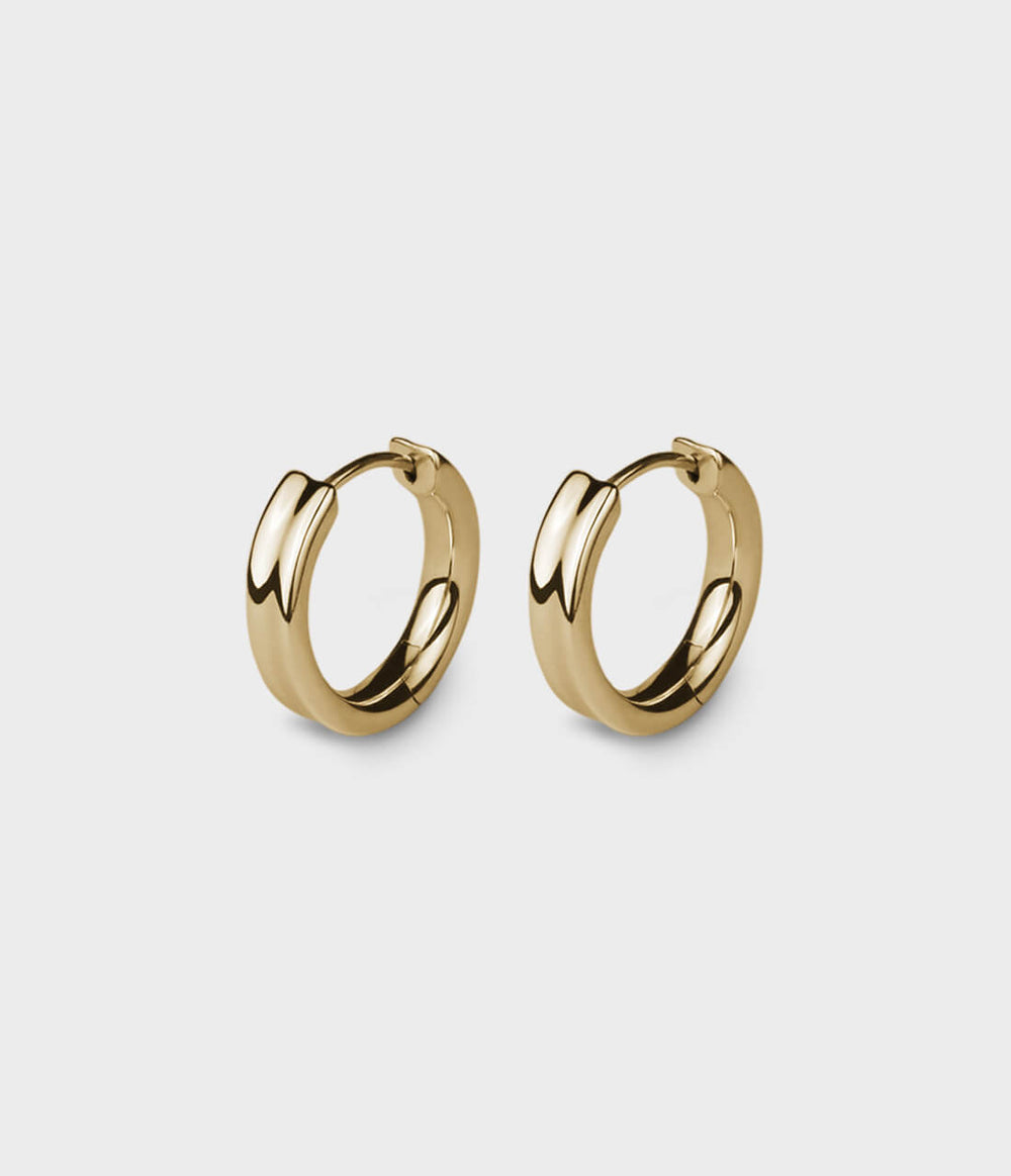 Liquid Hoop Earrings / 9ct Yellow Gold
