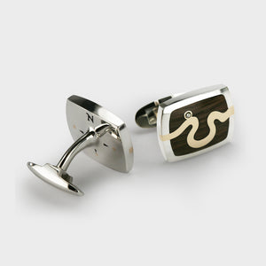 London Oak River Signet Cufflinks