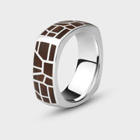 London Oak Mosaic Ring in Sterling Silver - Main View