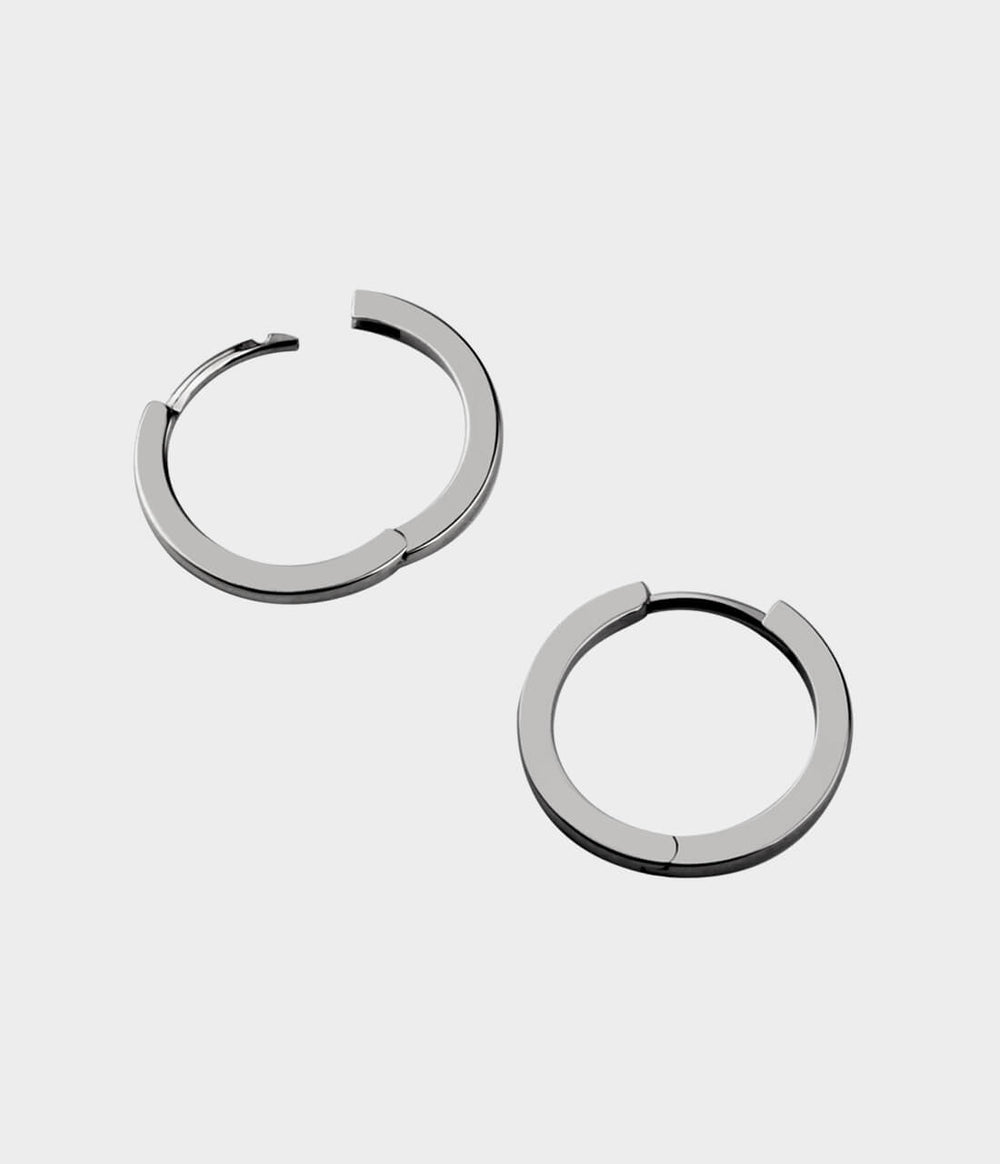 Mini Hoop Earrings Medium / Platinum - Alternate View