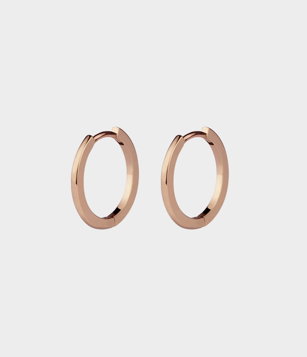 Mini Hoop Earrings Medium / 18ct Rose gold