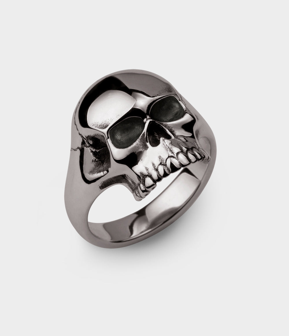 Skull Ring in Titanium, Size W 1/2