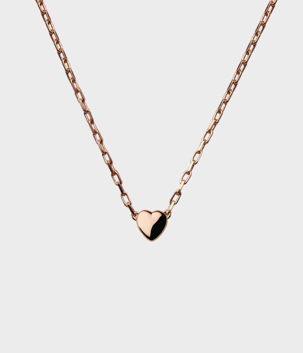 Dainty Heart Necklace / 9 Carat Rose Gold / No Stones