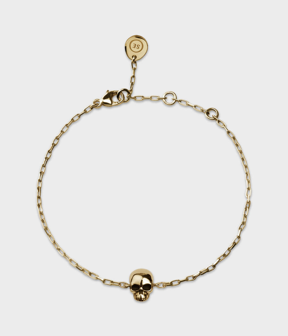 Mini Skull Bracelet / 9 Carat Yellow Gold / No Stones
