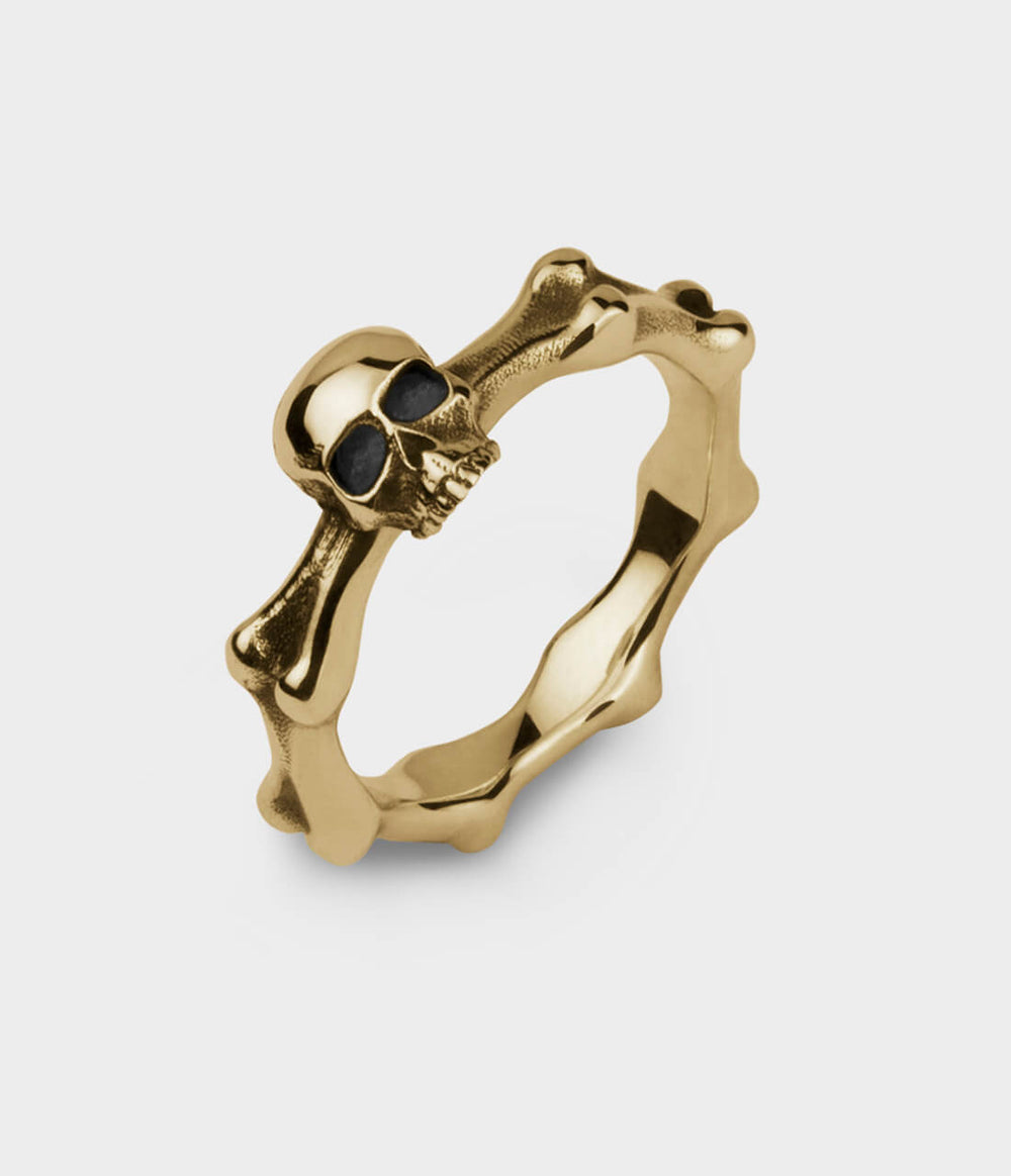 Mini Skull & Bones in 9ct Yellow Gold, Size H