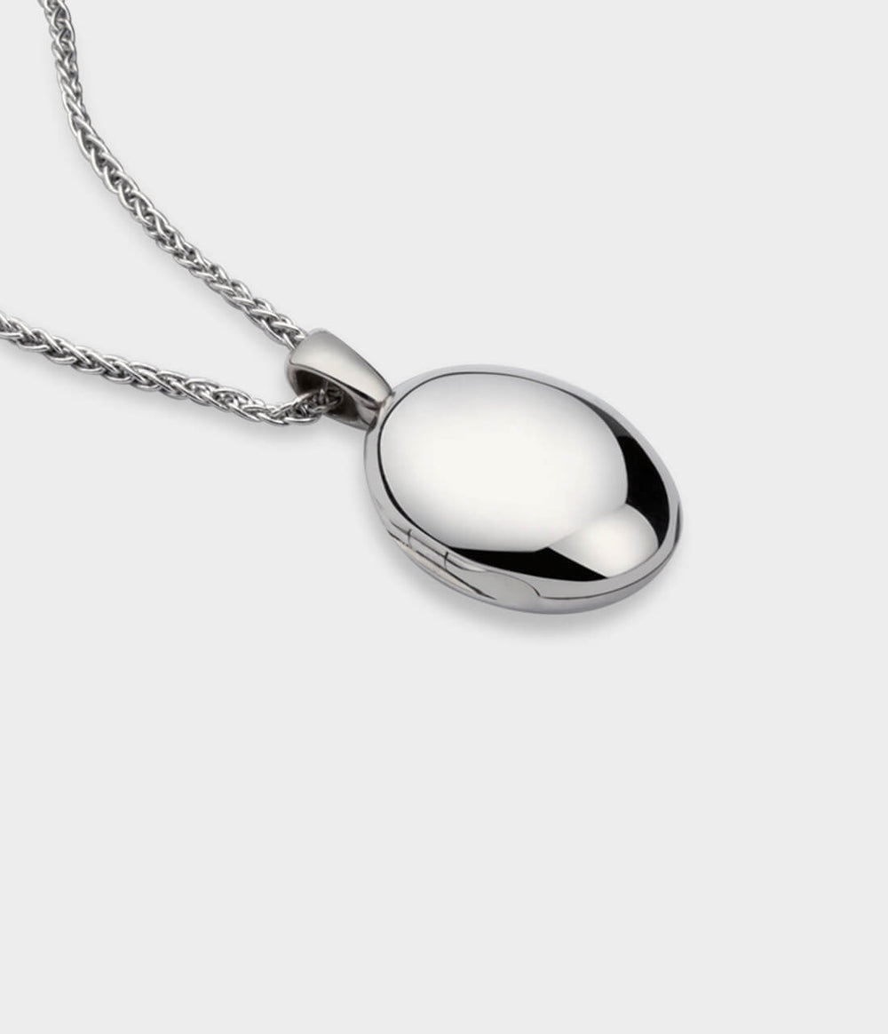 Oval Touch Locket / Sterling Silver