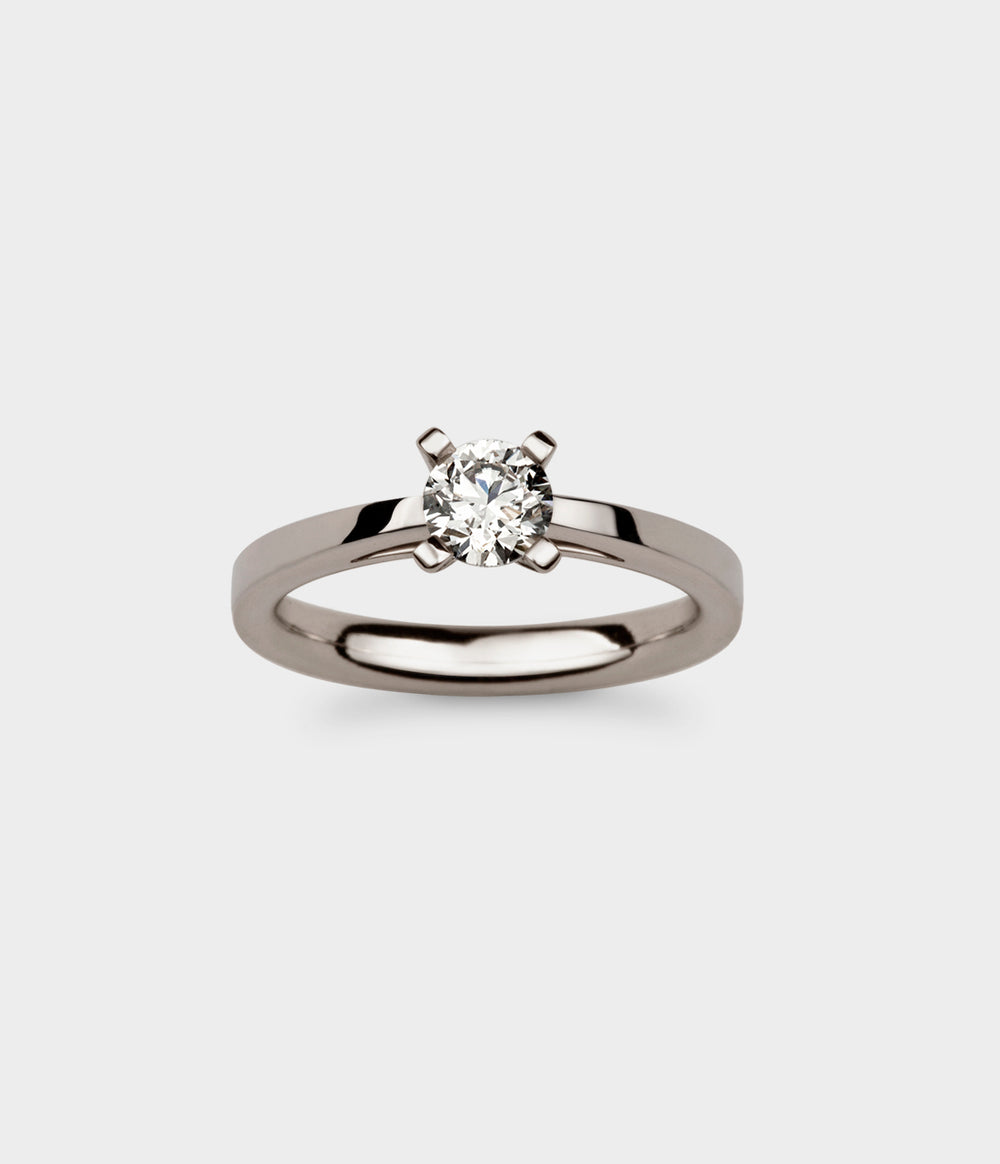 Radiant Light 1/2 Carat Solitaire Engagement Ring in 18 Carat White Gold - Custom Option