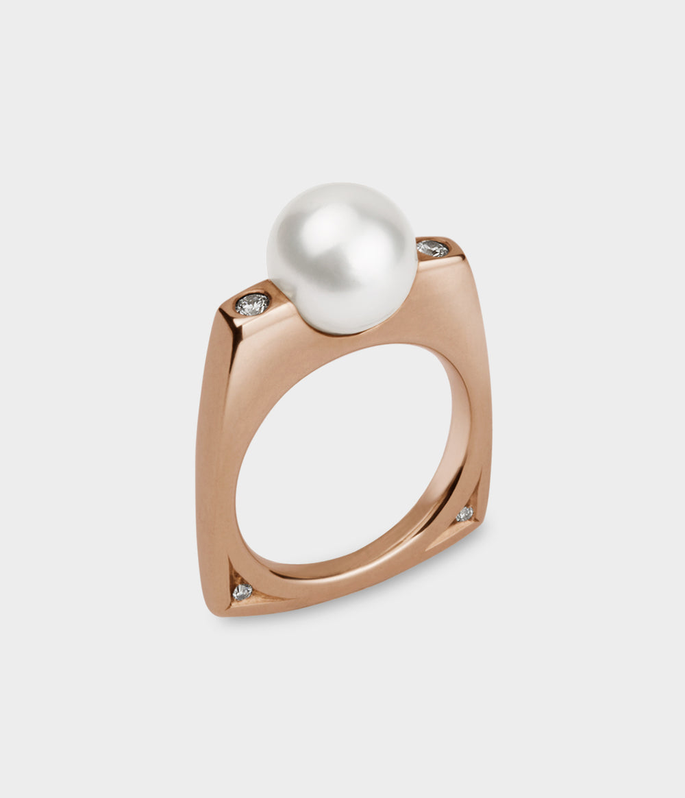 South Sea Pearl Ring in 9ct Rose Gold with Pearl, Size N