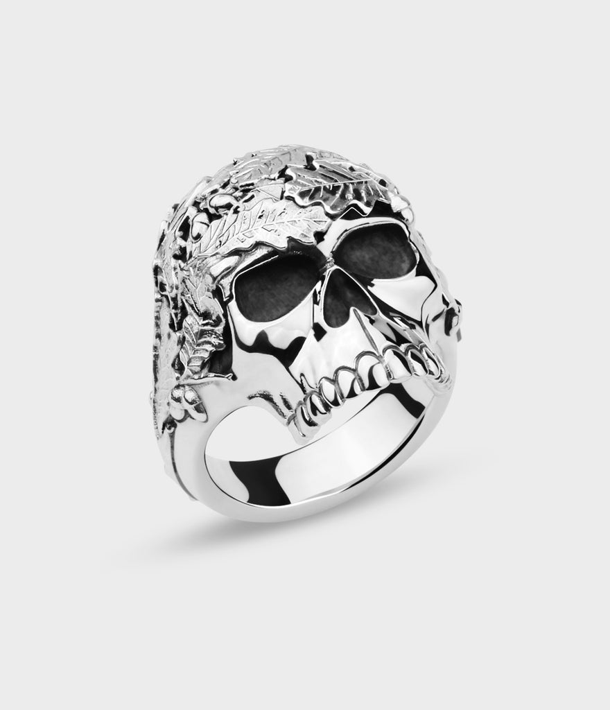 Sacred Oak Skull Ring - Silver or Gold Vermeil – Stephen Einhorn