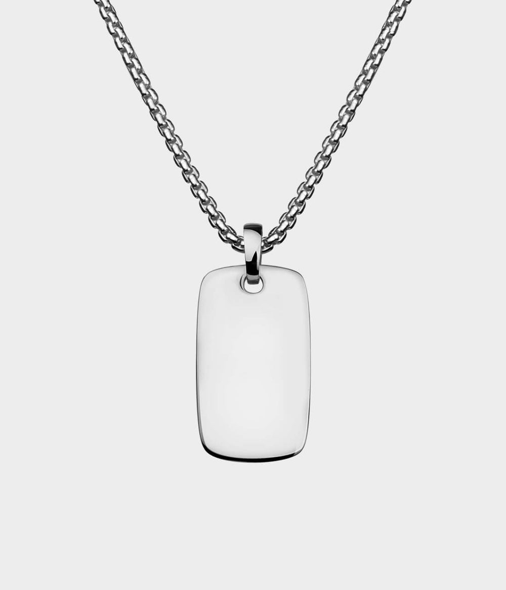 Soho Tag Pendant Necklace / Silver