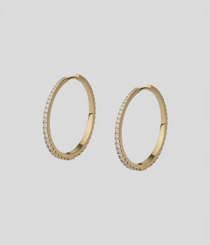 Pavé Diamond Tapered Hoops