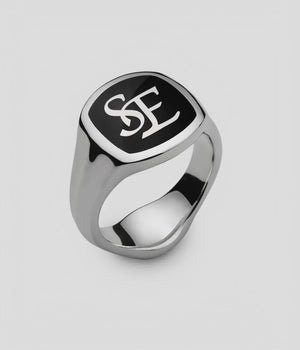 Initials Enamelled Signet Ring