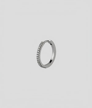 Pavé Diamond Hoop Earring Medium