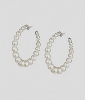 Large Colette Pearl Hoop Earrings