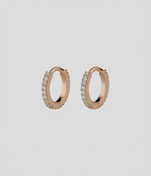 Pavé Diamond Hoop Earrings Extra Small