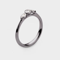 Angel Three Stone Engagement Ring in Platinum - Top View