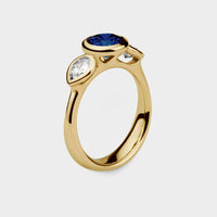 Angel 1 Carat Three Stone Engagement Ring in Platinum - Alternate View