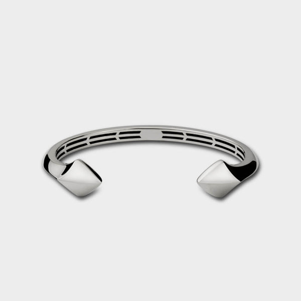 the inside and front of a silver Arrowhead Bangle