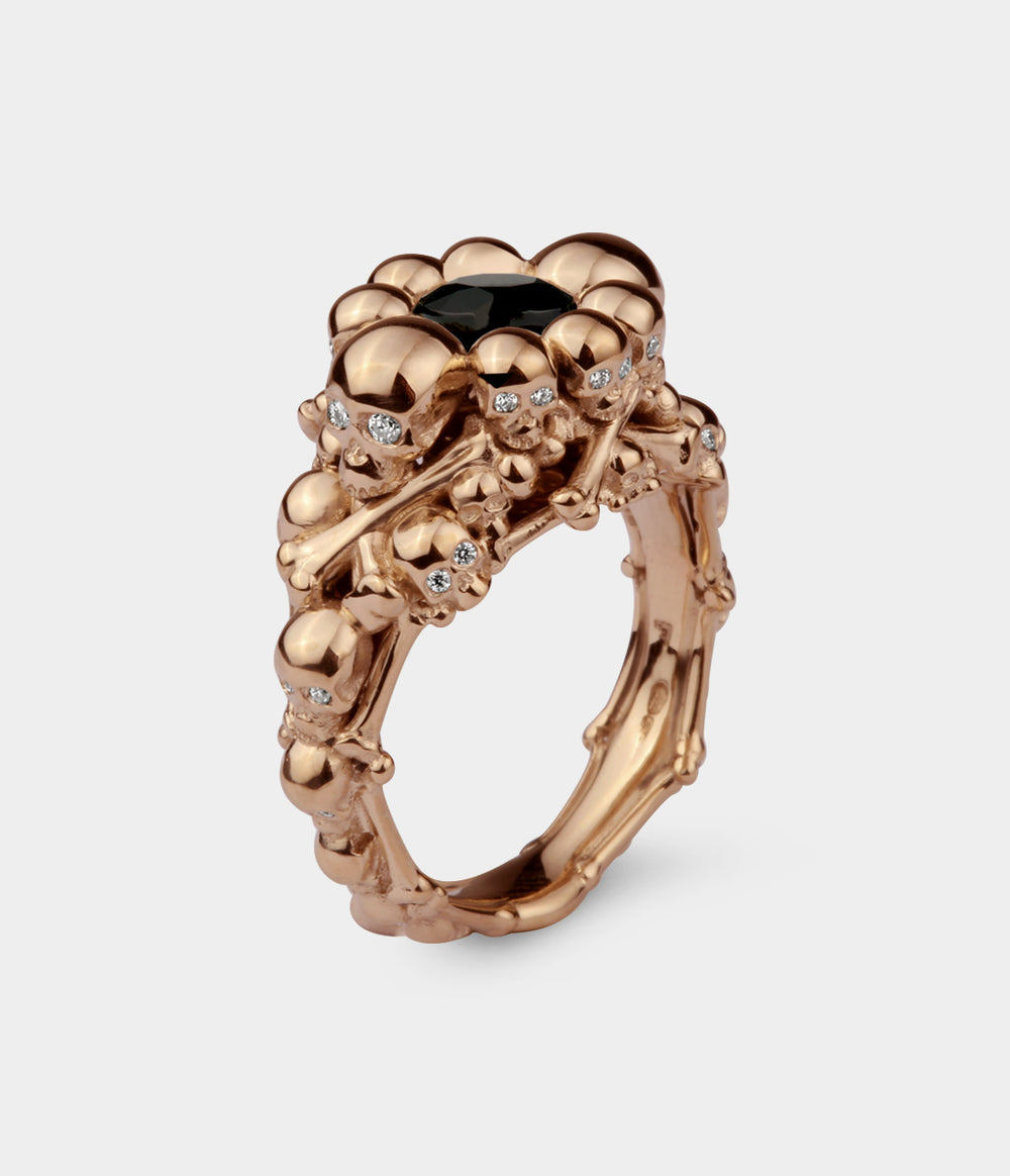 Catacomb Skull & Bones Ring in 9 Carat Rose Gold - Custom Option