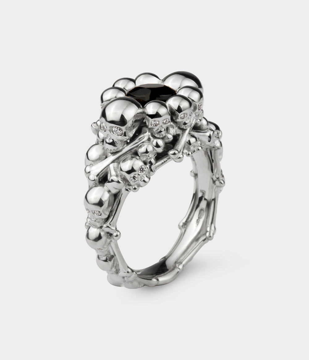 Catacomb Skull & Bones Ring in Sterling Silver