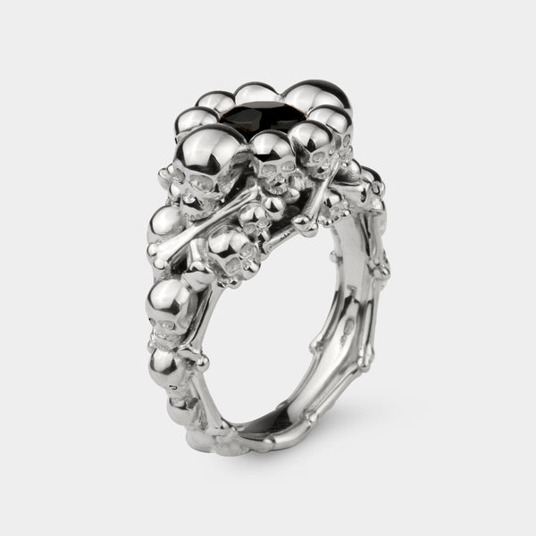 Catacomb Skull & Bones Ring in Sterling Silver