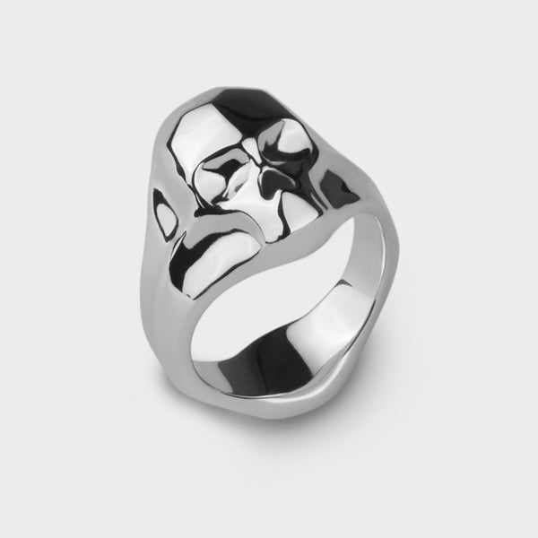 Carved Skull Ring in Sterling Silver