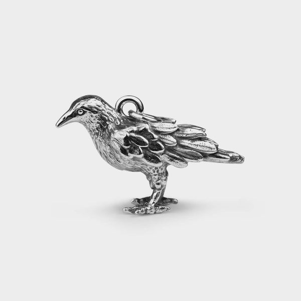 silver Crow Charm (Small)
