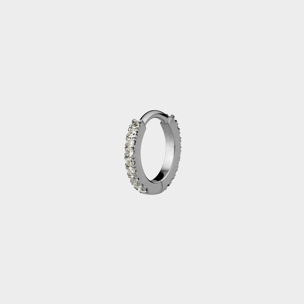 Extra Small Micro Pave Hoop Earring (Single) 9Mm O/D