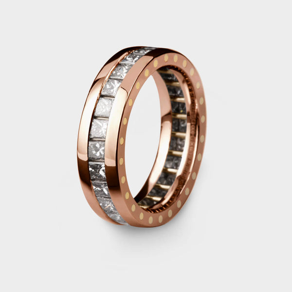 Geo Ellipse Eternity Ring in 18 Carat Rose Gold - Custom Option