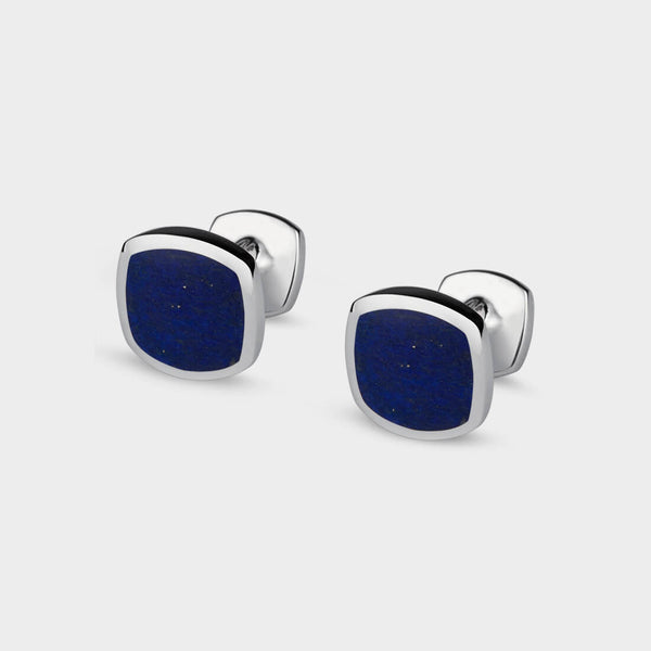 Inlaid Signet Cufflinks in Sterling Silver