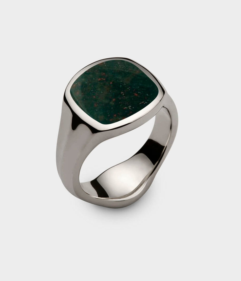 Inlaid Signet Ring in Platinum - Custom Option