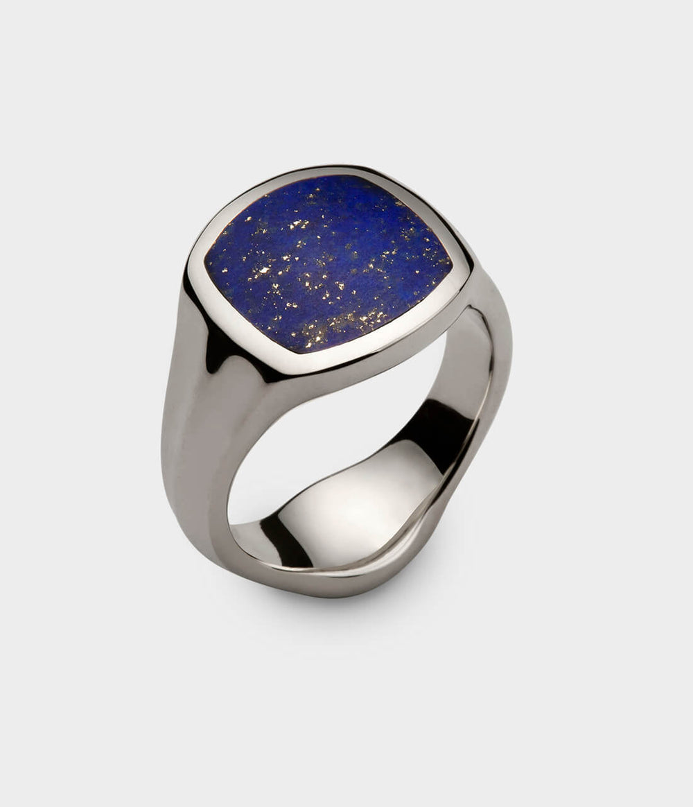 Inlaid Signet Ring in Platinum - Custom Option