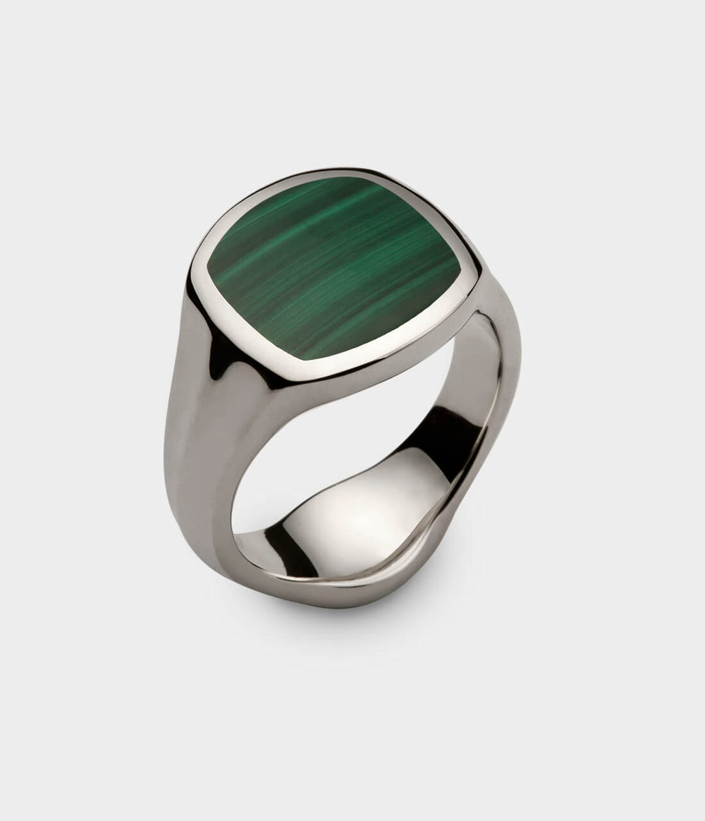 Inlaid Signet Ring in Platinum - Custom Option