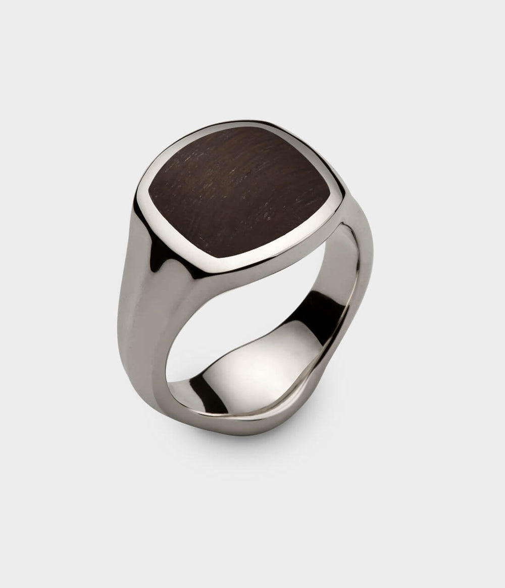 Inlaid Signet Ring in Platinum - Custom Option