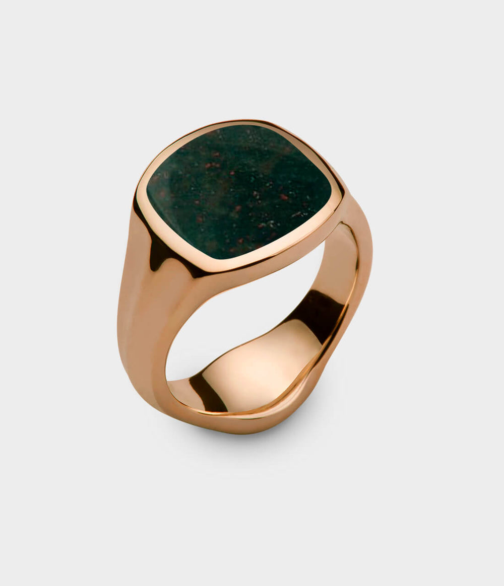 Inlaid Signet Ring in 9 Carat Rose Gold - Custom Option