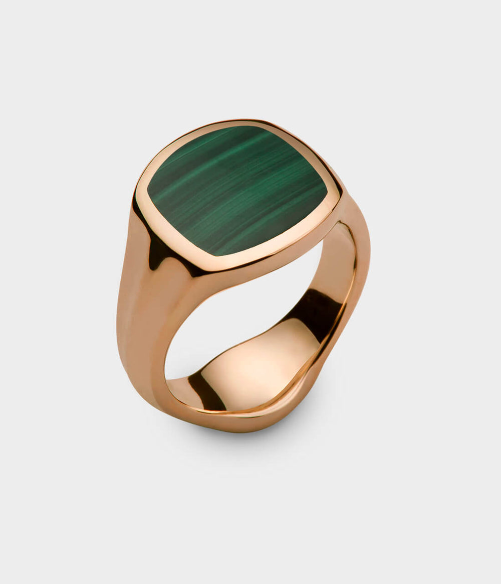 Inlaid Signet Ring in 9 Carat Rose Gold - Custom Option