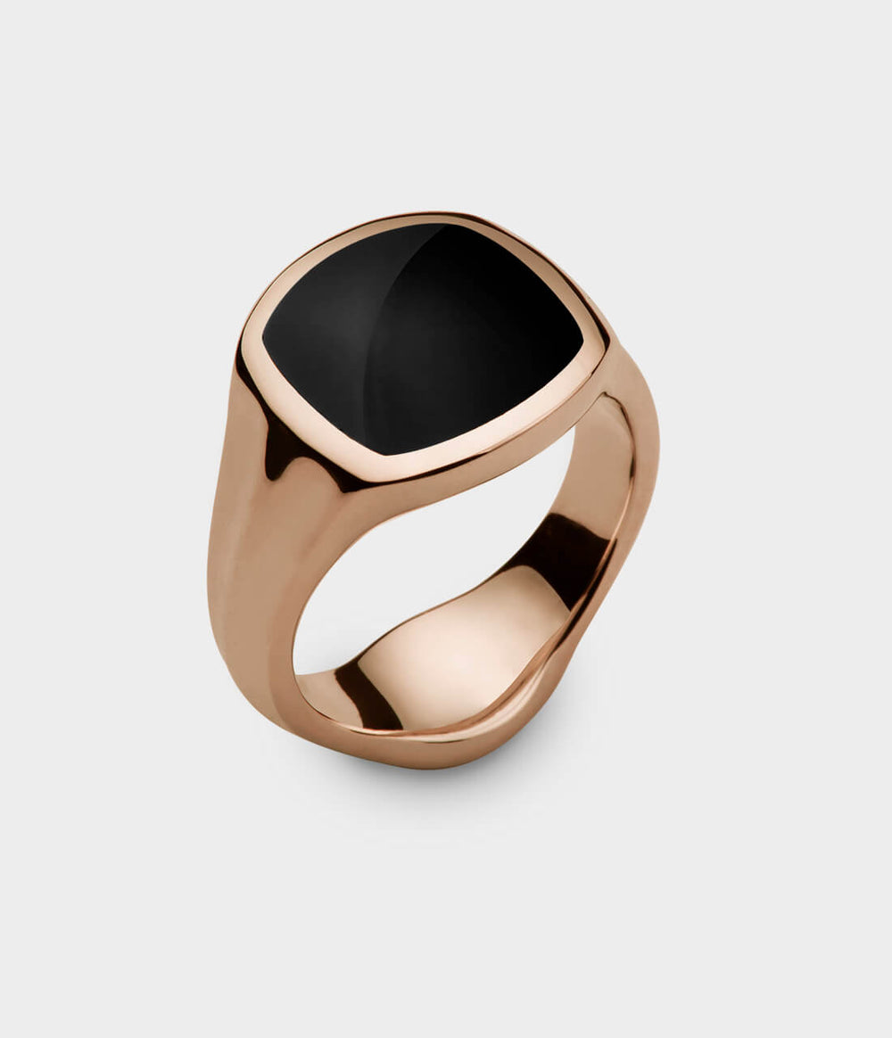 Inlaid Signet Ring in 18 Carat Rose Gold - Custom Option