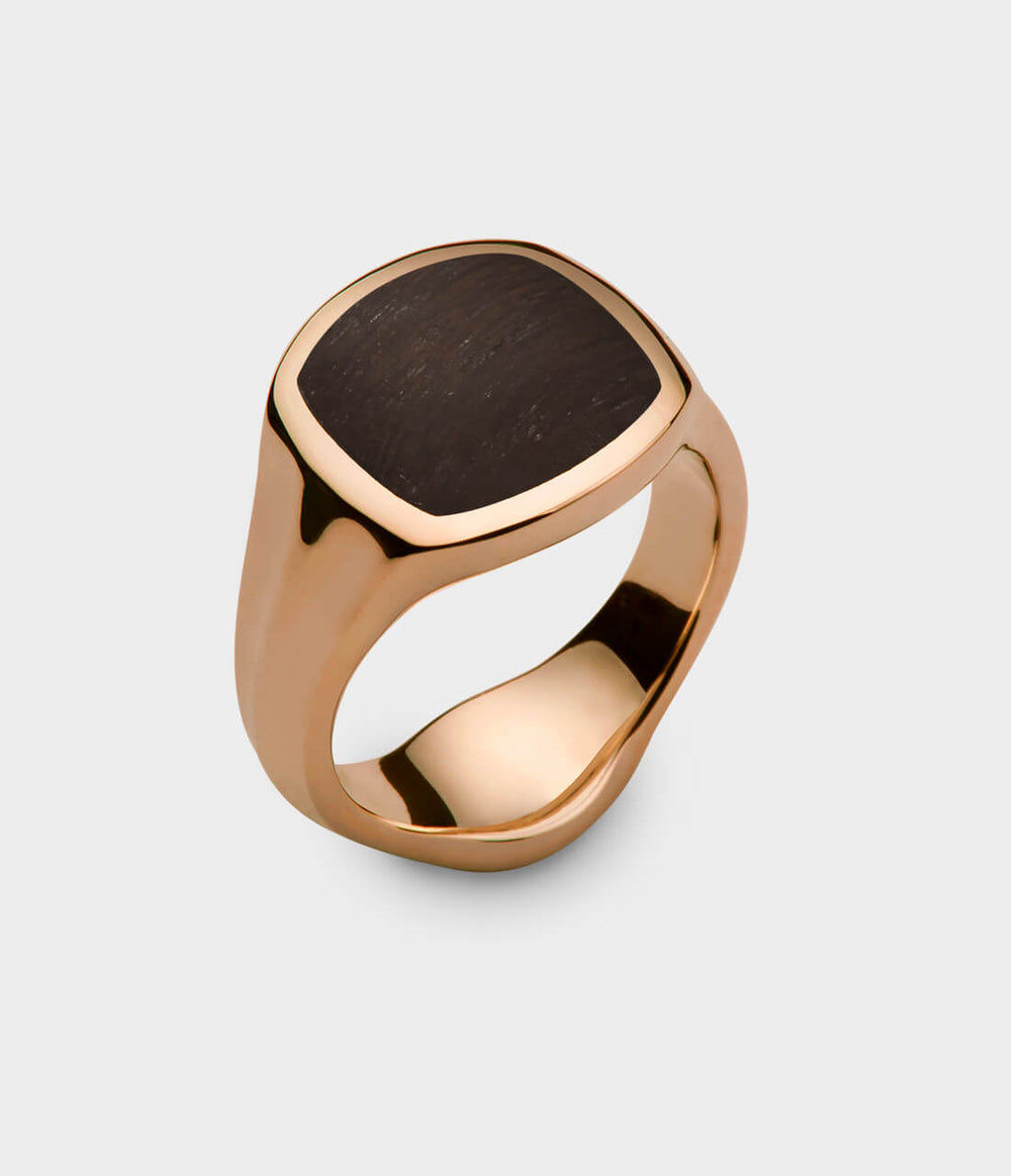 Inlaid Signet Ring in 9 Carat Rose Gold - Custom Option