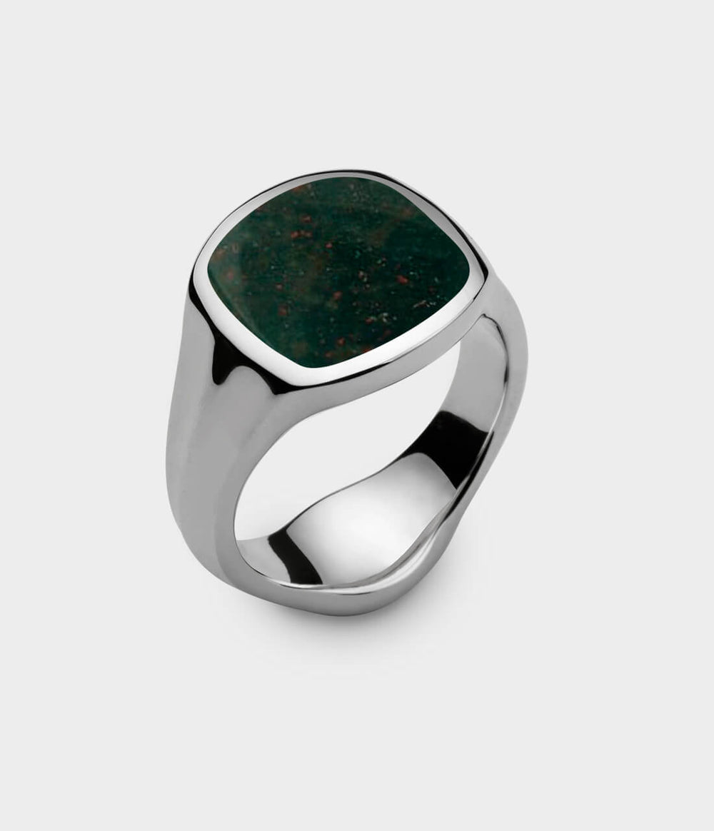 Inlaid Signet Ring in Sterling Silver