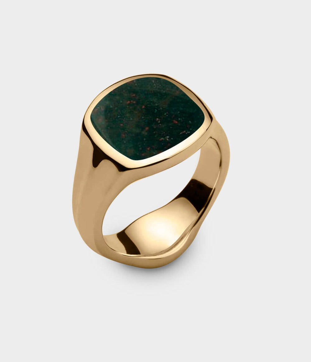 Inlaid Signet Ring in 18 Carat Yellow Gold - Custom Option