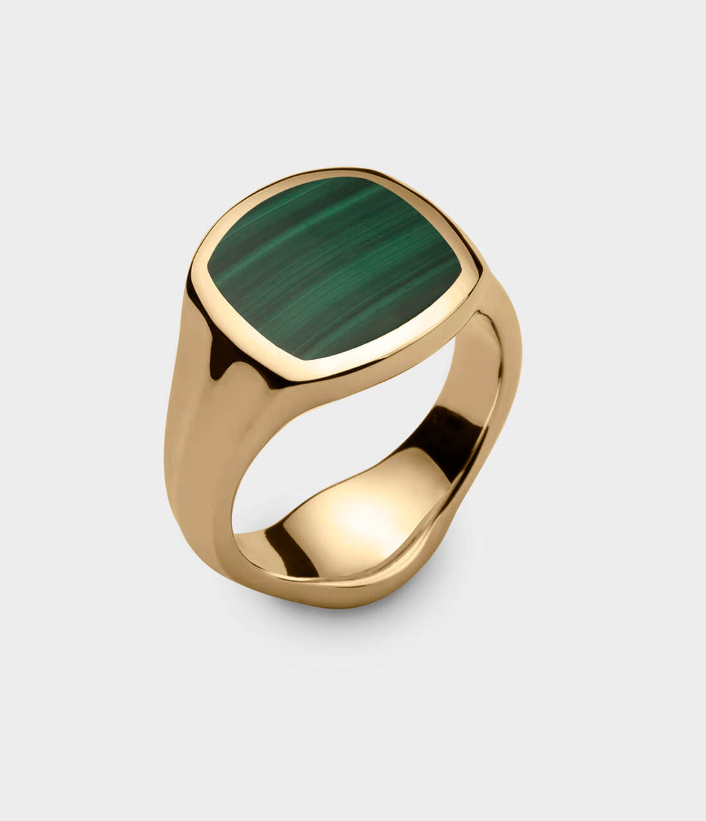 Inlaid Signet Ring in 18 Carat Yellow Gold - Custom Option